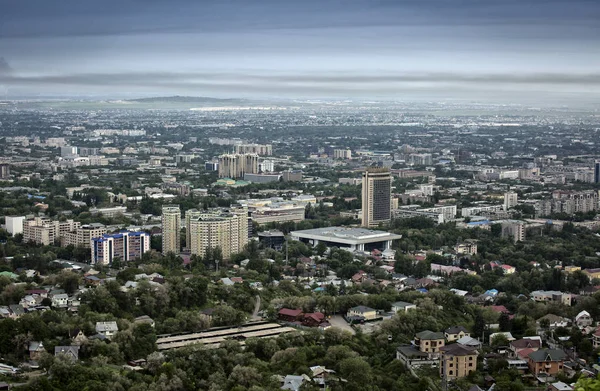 Vista Ciudad Almaty Desde Montaña Kok Tyube Mañana Primavera — Foto de Stock