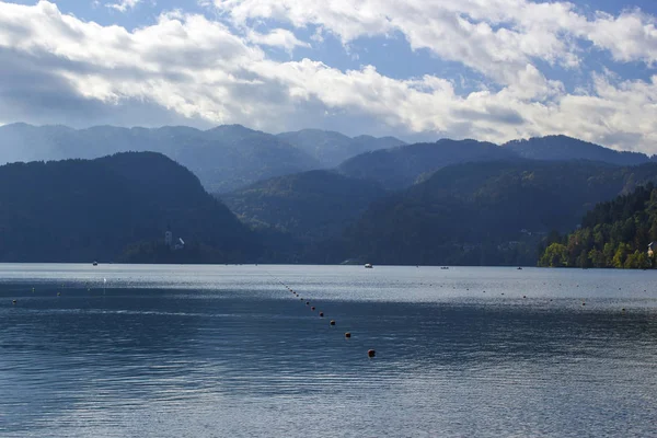 Julian Alps Panorama Kolem Jezera Bled Slovinsko — Stock fotografie