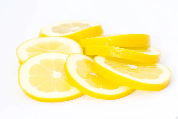 Lemon Slices Isolated White Background — Stock Photo, Image