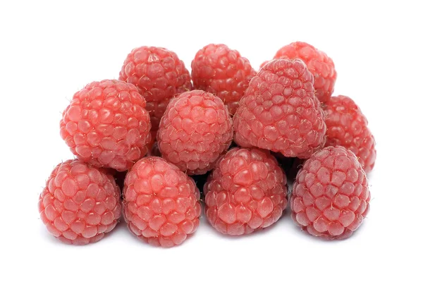 Framboises Fraîches Isolées Sur Fond Blanc — Photo