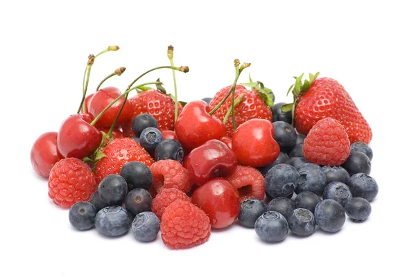 Frutas Frescas Isoladas Sobre Fundo Branco — Fotografia de Stock