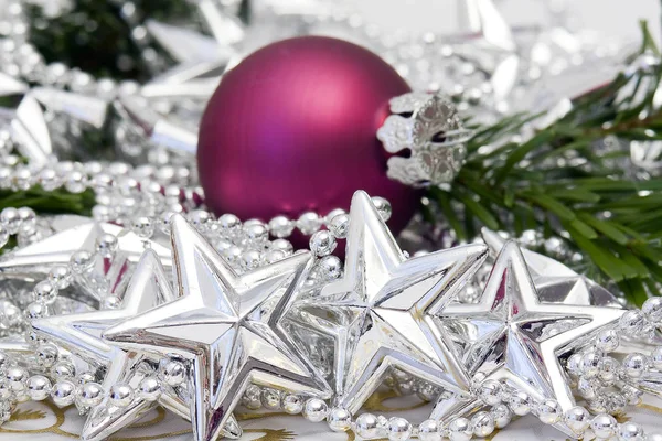 Decorações Natal Brilhantes Close — Fotografia de Stock