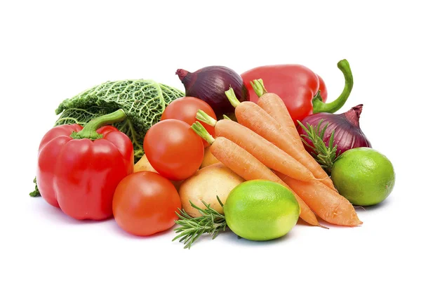 Légumes Frais Isolés Sur Fond Blanc — Photo