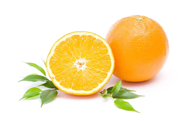 Fresh Oranges Isolated White — Stock Photo, Image