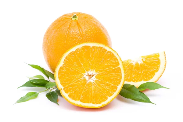 Fresh Oranges Isolated White — Stock Photo, Image