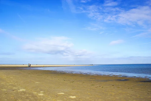 Sylwetki Plaży Renesse Zeeland Holandia — Zdjęcie stockowe