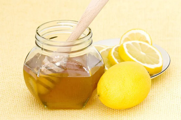 Jar Honey Lemon Dooden Drizzler — Stock Photo, Image