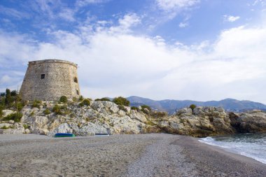 Almunecar, Endülüs, İspanya Beach'de