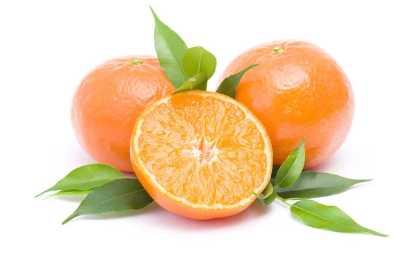Mandarini Freschi Sfondo Bianco — Foto Stock