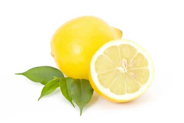 Limoni Freschi Sfondo Bianco — Foto Stock