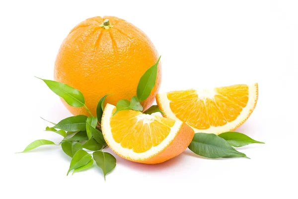 Świeże Pomarańcze Białym Tle — Zdjęcie stockowe