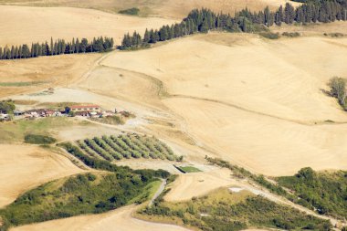 Yazın tipik Toskana manzarası, İtalya