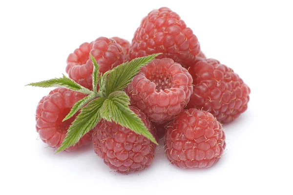 Himbeeren Auf Weißem Hintergrund — Stockfoto