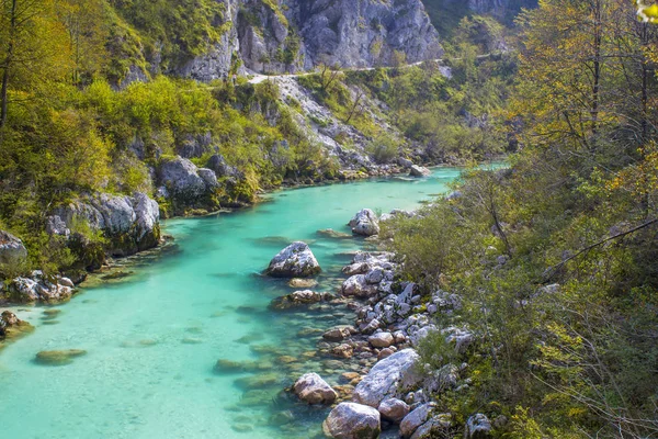 SOCA ποταμού στη Σλοβενία, Ευρώπη — Φωτογραφία Αρχείου