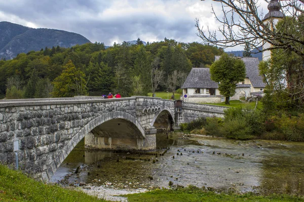 Église Saint-Jean-Baptiste, lac Bohinj, Slovénie — Photo