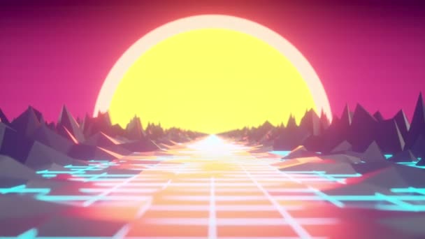 Retro futuristic motion graphics — Stock Video