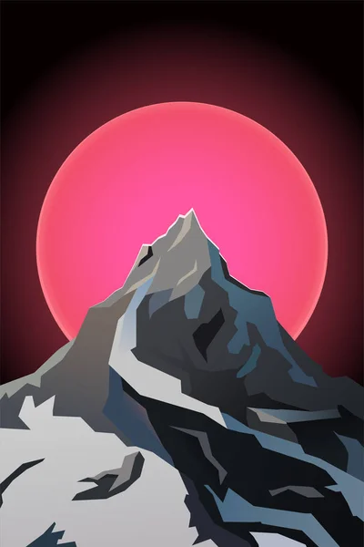 Futuristic landscape background of the mountain peak — Stock Vector