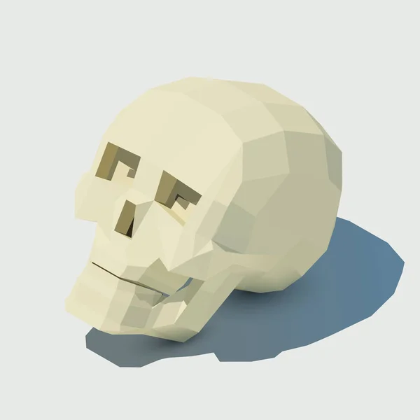 Векторний череп людини. Низька ілюстрація полі для Хеллоуїна . — стоковий вектор