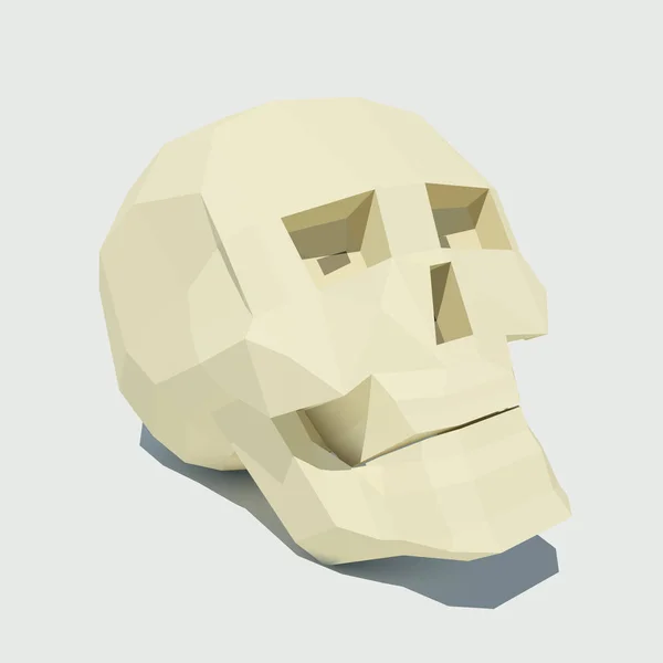 Vector menselijke schedel. Laag poly illustratie voor Halloween. — Stockvector