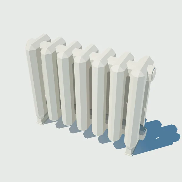 Vector cast iron radiator. Low poly illustration. — Stock Vector