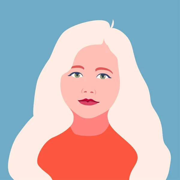 Portrait d'une fille. Avatar pour les réseaux sociaux — Image vectorielle