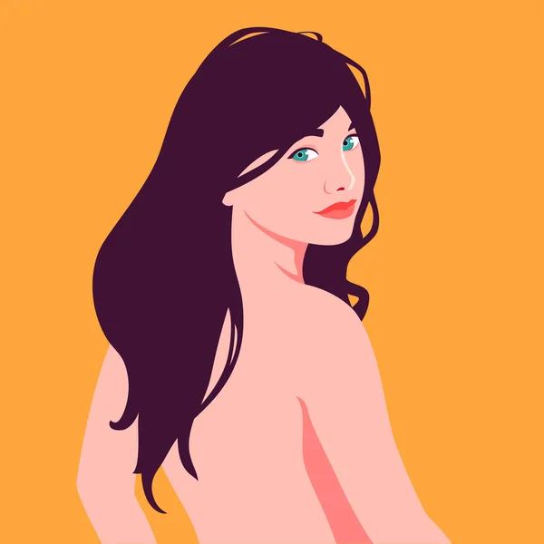 Retrato de una joven. La chica es modelo — Vector de stock