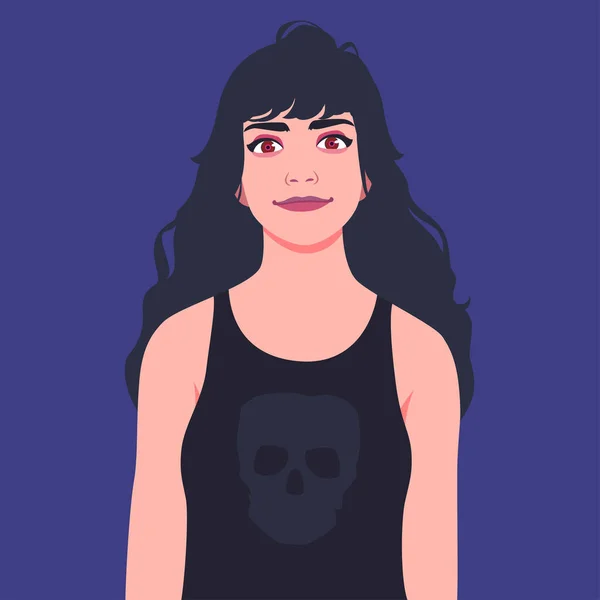 Portrait d'une fille gothique mignonne dans un maillot noir — Image vectorielle
