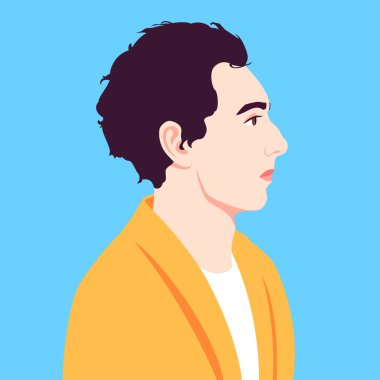 Profildeki bir adamın portresi. Sosyal ağlar için Avatar