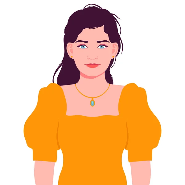 Portrait d'une jeune femme en robe de soirée — Image vectorielle