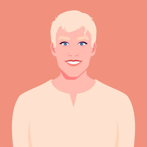 Portrait d'un homme souriant aux yeux bleus — Image vectorielle