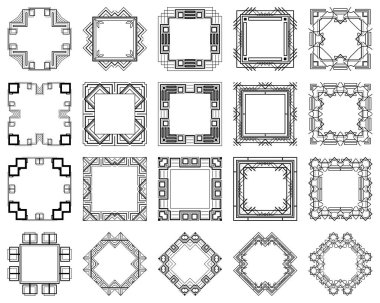 Art Deco çerçeve kümesi