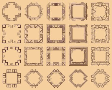 Art Deco çerçeve kümesi