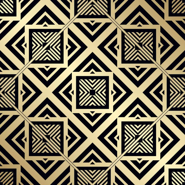 Art Deco Wzór Bezszwowe Złote Tło Geometryczny Wzór 1920 30S — Wektor stockowy