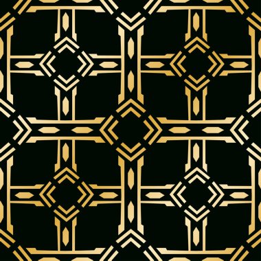 Vektör modern desen döşer. Soyut sanat deco sorunsuz tek renkli arka plan