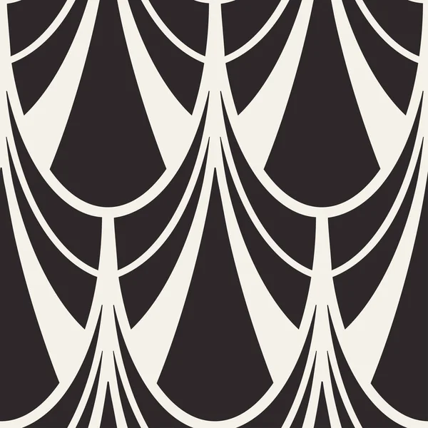 Vector modern tiles pattern. Abstract art deco seamless monochrome background or wallpaper — Stock Vector