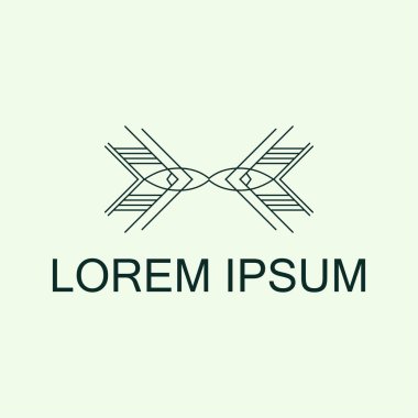 Lüks antika art deco monokrom hipster minimal geometrik vintage doğrusal vektör logo şablonu