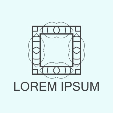 Lüks antika art deco monokrom hipster minimal geometrik vintage doğrusal vektör logo şablonu