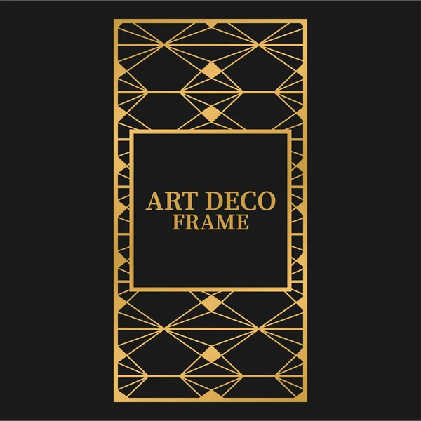 Gouden decoratieve vintage art deco frame. Vectorillustratie — Stockvector