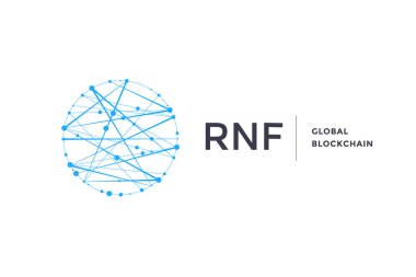 Blockchain teknoloji için şablonu logo. Logo, amblem, marka, etiket için bağlantılı çizgilerin daireyle akıllı sözleşme blok sembolü marka. Adem-i merkeziyetçi hareketleri için tasarım. Vektör çizim