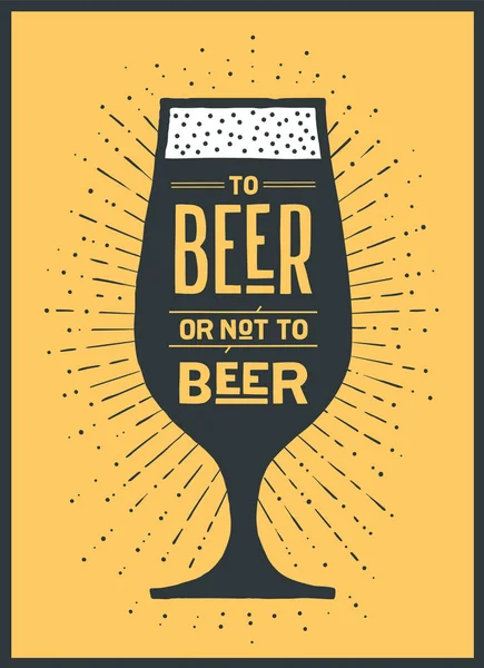 Poster Banner Con Testo Beer Beer Raggi Solari Vintage Sunburst — Vettoriale Stock
