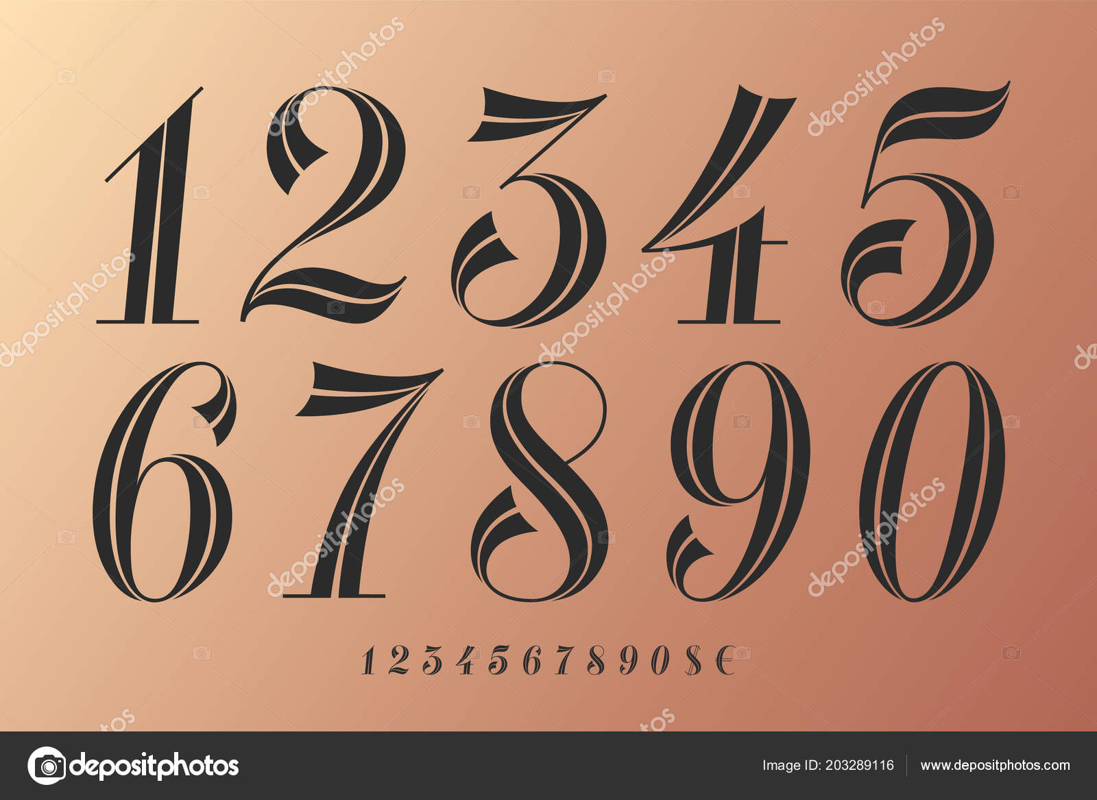Fonte Numbers Fonte Elegante Cl ssica N meros Com Design Vintage 