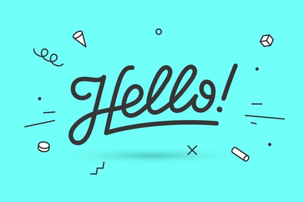 Hallo Belettering Voor Spandoek Poster Sticker Concept Met Tekst Hello — Stockvector