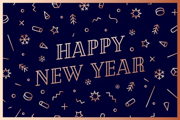 Bonne Année Carte Voeux Avec Inscription Bonne Année Style Géométrique — Image vectorielle