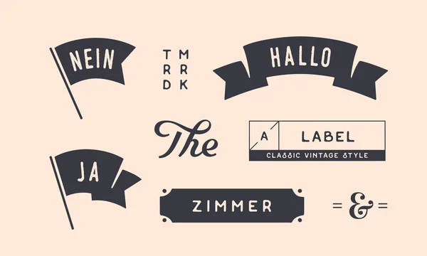 Set Gráficos Vintage Elementos Diseño Dibujo Lineal Estilo Hipster Vintage — Archivo Imágenes Vectoriales