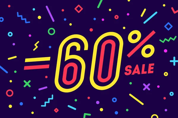 Sale Percent Banner Discount Sale Design Poster Flyer Banner Geometric — Stock Vector