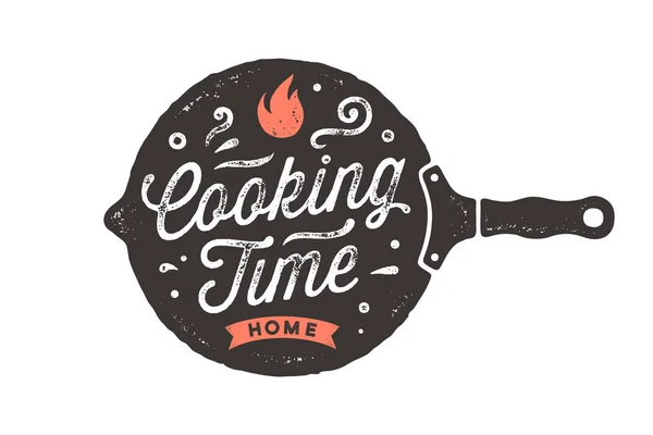 Czas Gotowania Plakat Kuchenny Dekoracja Ścienna Kuchnia Znak Cytat Plakat — Wektor stockowy