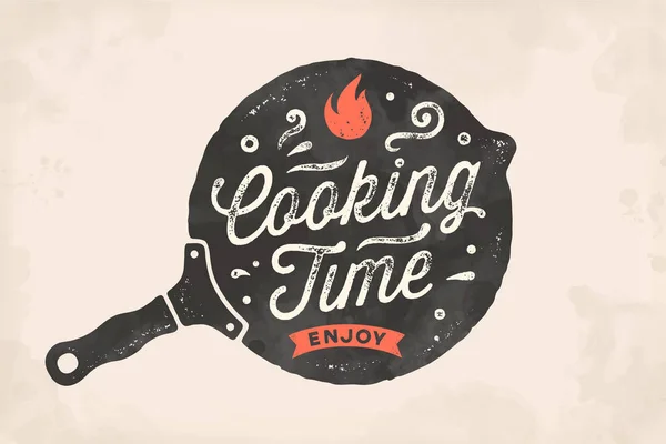 Hora Cozinhar Cartaz Cozinha Decoração Parede Cozinha Sinal Citação Cartaz — Vetor de Stock