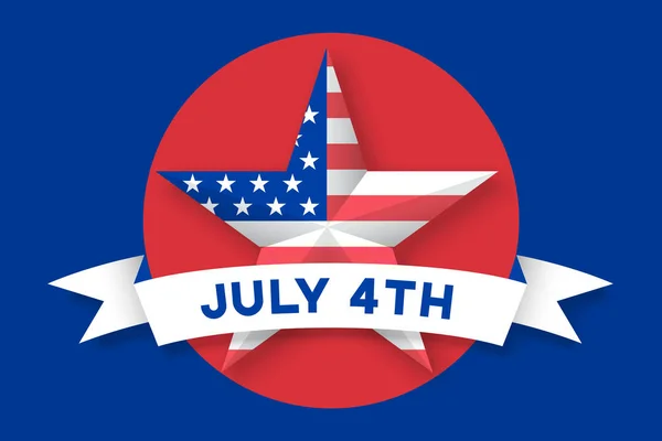 Symbol Des Sterns Mit Amerikanischer Flagge Usa Auf Rotem Kreis — Stockvektor