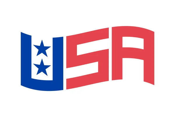 Imposta Simboli Usa Lettere Usa Bandiera Stati Uniti Grafica Vintage — Vettoriale Stock