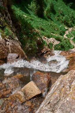 şelale butakovsky, doğa, dağlar, gökyüzü ve bulut ile almaty yakın